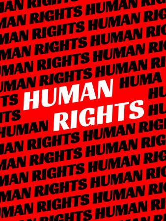 Awareness about Human Rights With Placard In Red Poster US Design Template