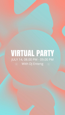 Virtual Party Announcement TikTok Video Modelo de Design
