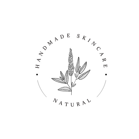 Natural Skin Care Promotion With Herb Emblem Logo 1080x1080pxデザインテンプレート