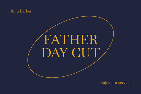 Template di design Father's Day Free Haircut Announcement Gift Certificate