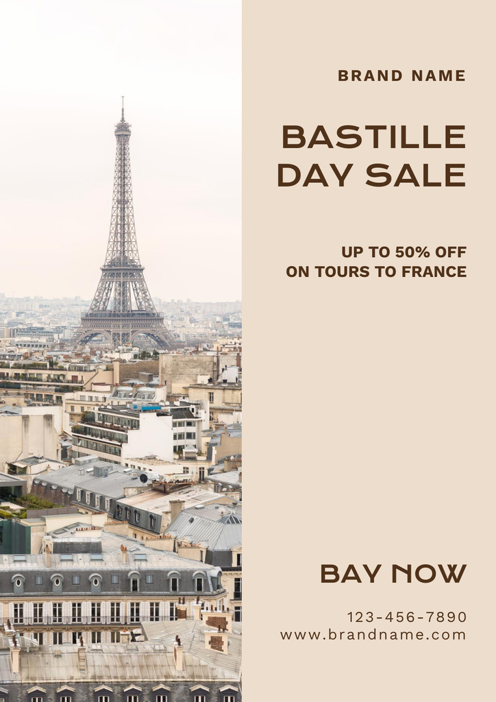 Bastille Day Sale Announcement Poster Šablona návrhu