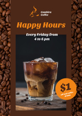 Coffee Shop Ad with Iced Latte in Glass