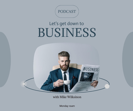 Business Podcast Announcement Facebook Design Template