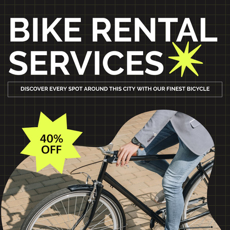 Plantilla de diseño de Servicios de préstamo de bicicletas urbanas Instagram 