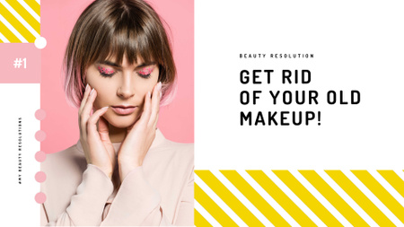 Ontwerpsjabloon van Full HD video van Cosmetica verkoop vrouw met creatieve make-up