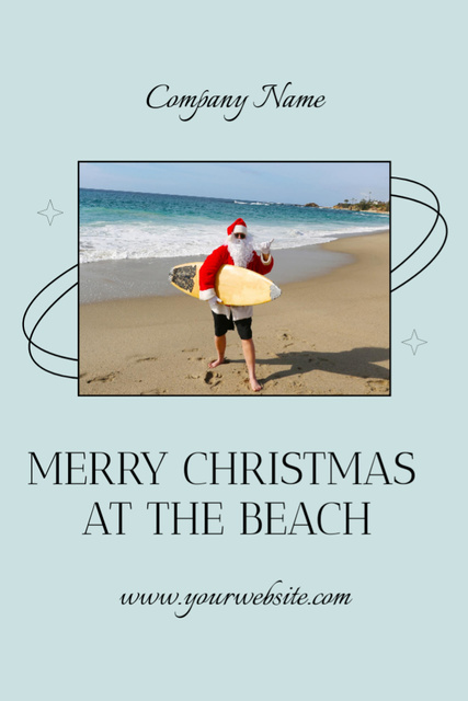 Merry Christmas in July with Santa by Sea Flyer 4x6in Design Template