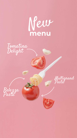 prato de massas com tomates Instagram Story Modelo de Design