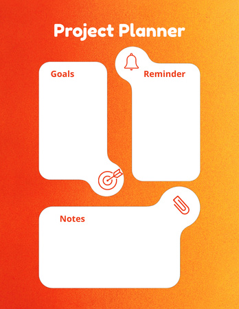 Designvorlage Project Planner in Pink für Notepad 8.5x11in