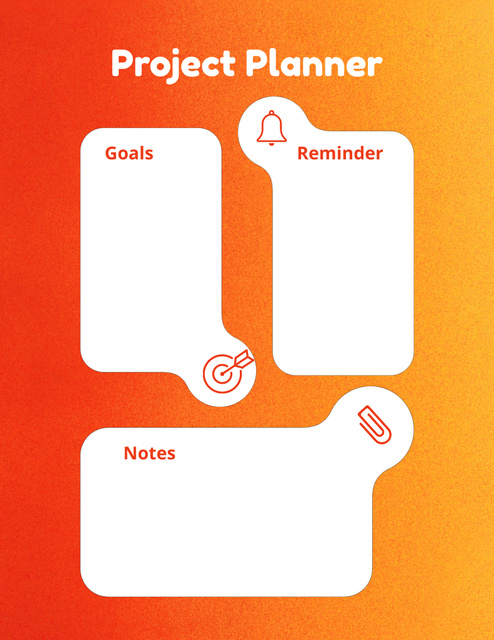 Project Planner in Pink Notepad 8.5x11in Tasarım Şablonu