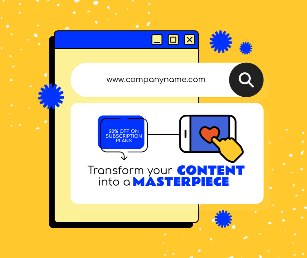 Transforming Writing Content Into Masterpiece Service Offer Facebook tervezősablon