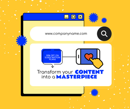 Transforming Writing Content Into Masterpiece Service Offer Facebook Design Template