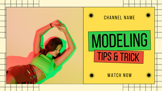 Ontwerpsjabloon van Youtube Thumbnail van Tips and Tricks for Beautiful Woman Models