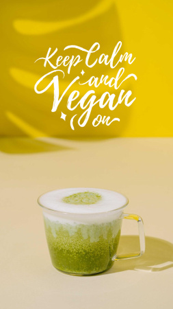 Designvorlage Vegan Lifestyle concept with Green Smoothie für Instagram Story