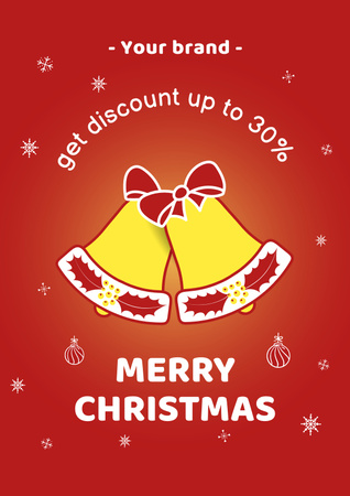 Christmas Discount Offer Red Poster Design Template