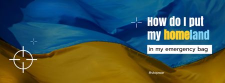 Plantilla de diseño de ¿cómo pongo mi patria en bolsa de emergencia en la bandera de ucrania Facebook cover 