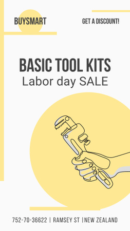Basic Tools Kits On Labor Day Sale Announcement Instagram Story Design Template