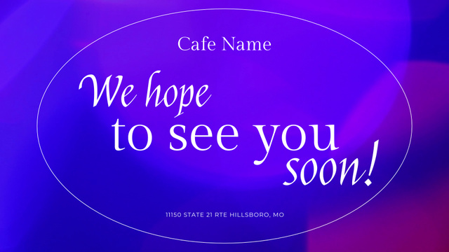 New Cafe Opening Announcement on Bright Gradient Full HD video Design Template