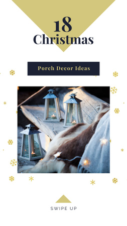 Decorative lanterns with candles on Christmas Instagram Story Design Template