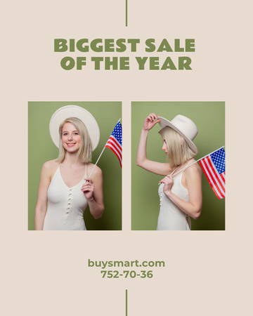 USA Independence Day Sale Announcement Poster 16x20in tervezősablon