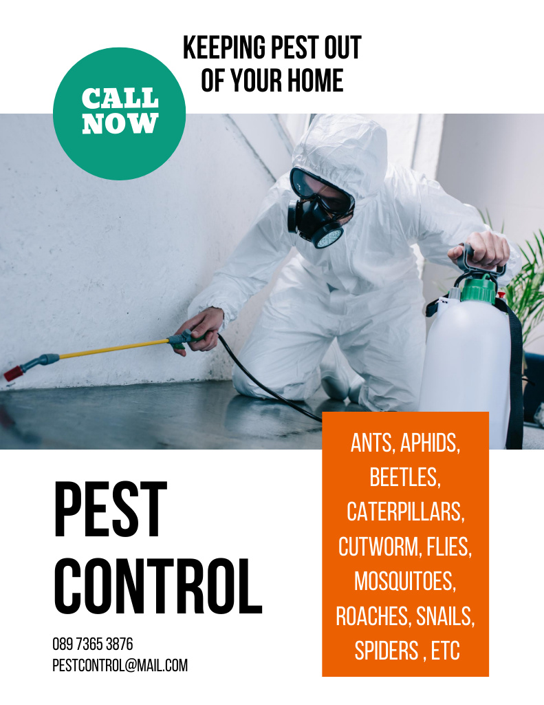 Certified Pest Control Services For Homes Offer Flyer 8.5x11in Πρότυπο σχεδίασης