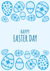 Lovely Easter Holiday Greeting With Painted Eggs Pattern