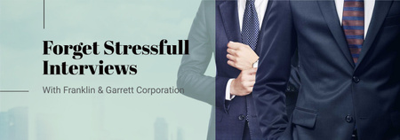 Template di design Intervista d'affari senza stress con uomini in giacca e cravatta Tumblr