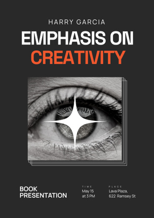 Plantilla de diseño de Announcement of Book Presentation with Eye on Cover Poster B2 