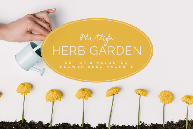 Herb Garden Ad Label Tasarım Şablonu