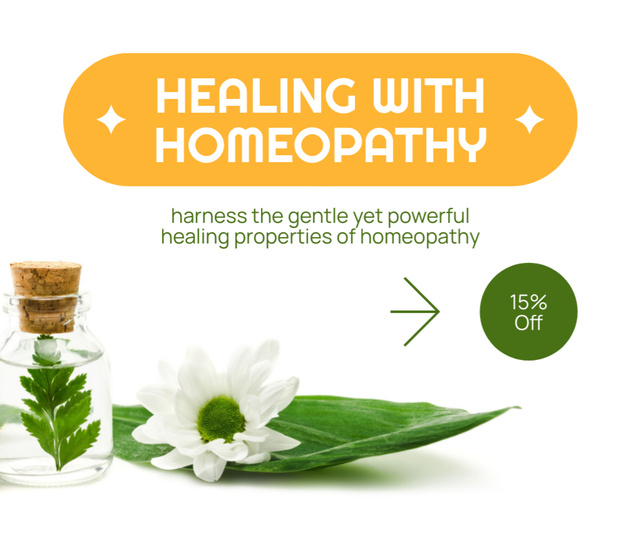 Template di design Healing With Homeopathy Products At Reduced Price Facebook