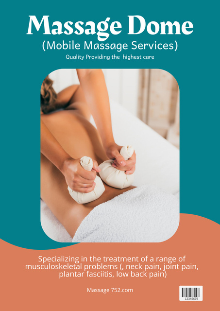 Herbal Compress Massage Poster – шаблон для дизайну