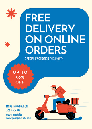 Free Delivery For Online Shopping Promotion Flayer Design Template