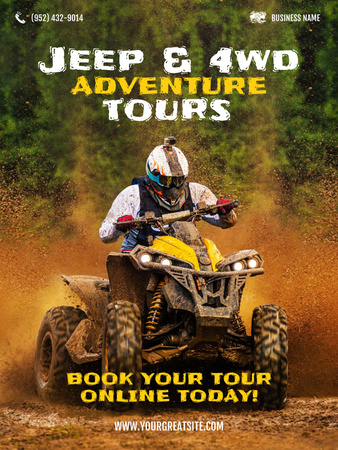 Off-Road Tours Offer Poster US Design Template