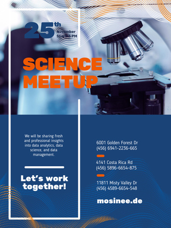 Science Meetup Announcement Poster 36x48in Design Template