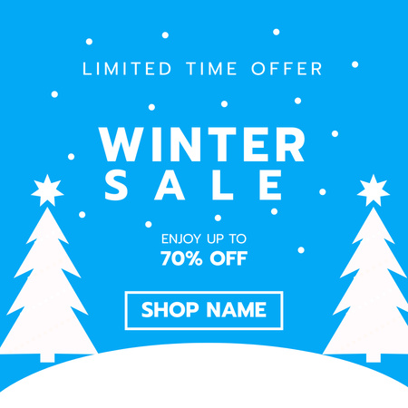 Designvorlage Limited Time Winter Sale Offer für Instagram