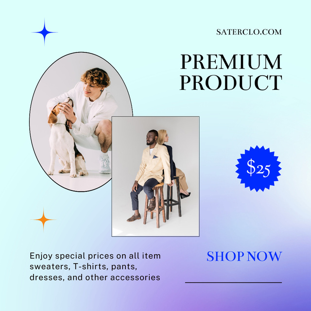 Modèle de visuel Fashion Sale Ad with Premium Products - Instagram