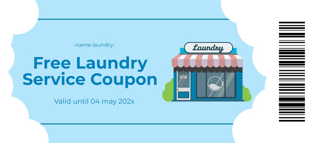 Free Voucher Offer for Laundry Coupon 3.75x8.25in – шаблон для дизайна