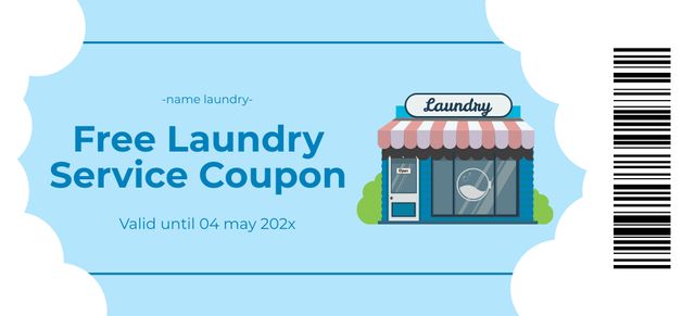 Free Voucher Offer for Laundry Coupon 3.75x8.25in Tasarım Şablonu