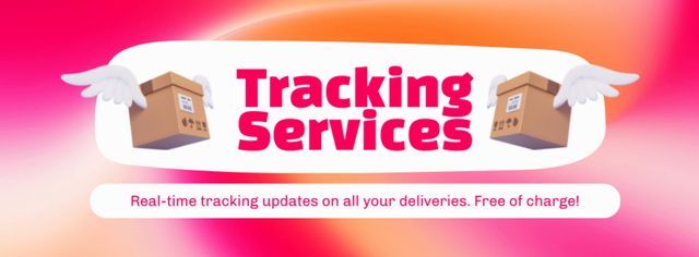 Designvorlage Parcels Shipping and Tracking für Facebook cover