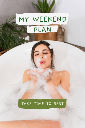 Plantilla de diseño de Mental Health Inspiration with Cozy Bath Pinterest 