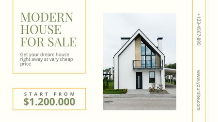 Ontwerpsjabloon van Title van Modern House for Sale