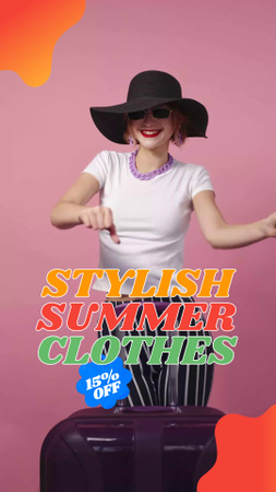 Stylish Clothing For Summer With Discount TikTok Video Design Template