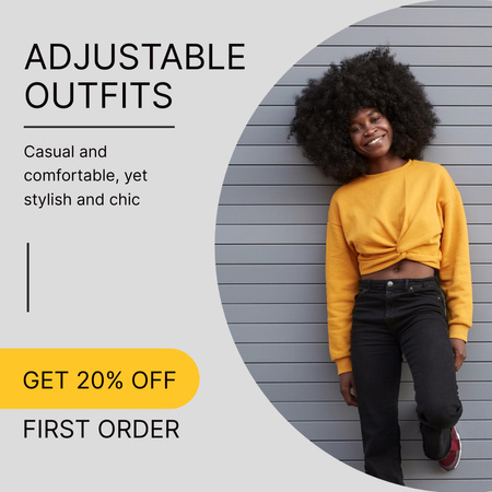 Ad of Adjustable Outfits With Discount Instagram Design Template