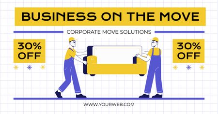 Offer of Moving Services for Business with Discount Facebook AD Design Template