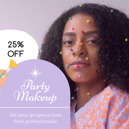 Party Makeup Offer With Discount Animated Post Modelo de Design