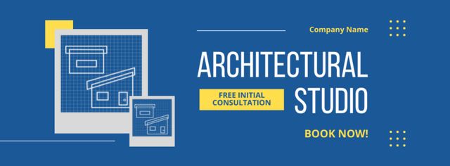 Designvorlage Awesome Architectural Studio Offer Free Consultation And Booking für Facebook cover