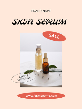 Skincare Ad with Serum Poster 36x48in Tasarım Şablonu