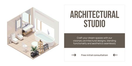 Plantilla de diseño de Servicios de oferta de estudio de arquitectura de próxima generación y consulta gratuita Twitter 