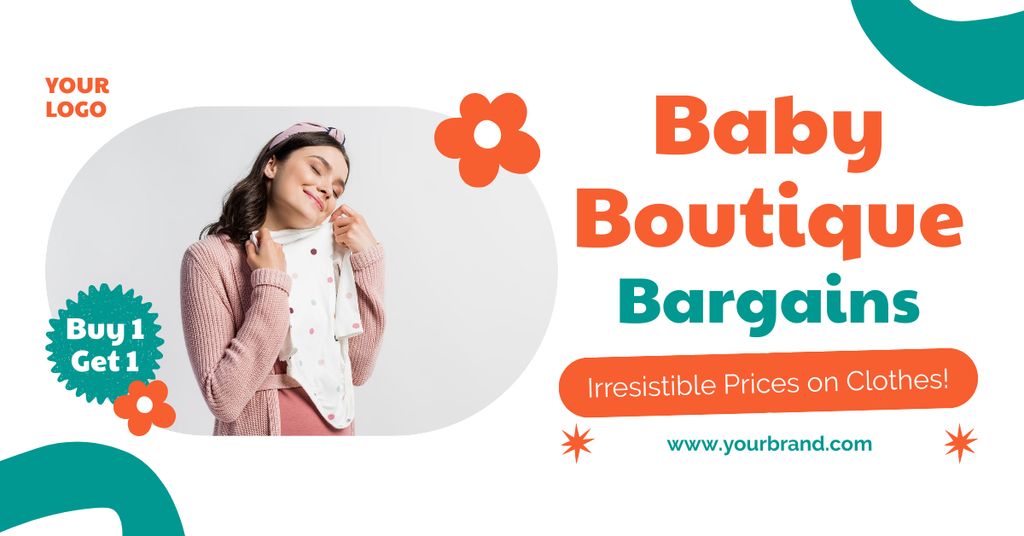 Favorable Prices for Children's Clothing in Boutique Facebook AD – шаблон для дизайна