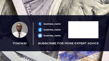 Expert's Vlog on Effective Ways to Make Money YouTube outro Design Template