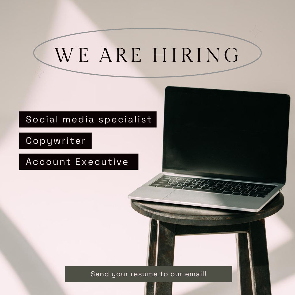 Template di design We are Waining For Your CV Social media